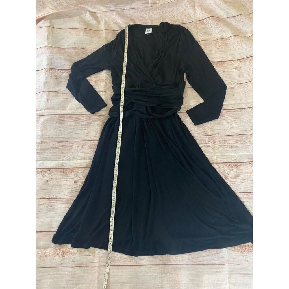 Cabi Women's Black Wrap Long Sleeve Dishi Dress - Medium - Picture 8 of 15